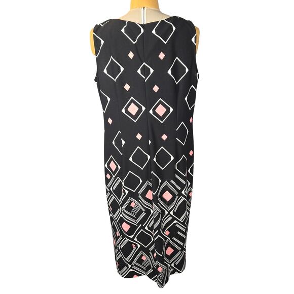 Maya Brooke Womens Size 18W Geometric Diamonds Sheath Dress Business Career Chic - Picture 4 of 10